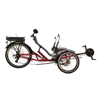 Tricycle électrique à assistance au pédalage 500W, trois roues, 21 vitesses, roues de 20 pouces, frein à disque