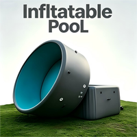Piscine gonflable portable Drop Stitch hors sol pour jardin, idéale pour les fêtes estivales en famille (adultes et enfants)
