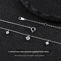 Collier en Argent Sterling S925 avec Moissanite, Trèfle à Quatre Feuilles et Souffle de Bébé, Bijou Tendance Luxe Léger, Style Influenceur Femme