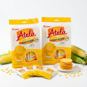 Biscuits croustillants au maïs Libra Atela 228g, biscuits ronds, saveur sucrée, faible teneur en glucides, faible teneur en matières grasses, emballage en sachet - Product Image 1