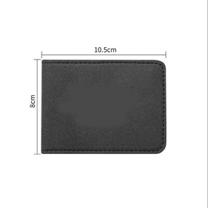Cartera Delgada de PU con Logotipo Personalizado para Hombre, Tarjetero con Logotipo Impreso, <span class=keywords><strong>Clip</strong></span> para Tarjetas, Cierre de Cremallera - Product Image 6