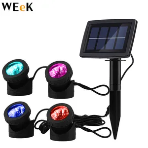 Zonne-energie Onderwater Nachtlampje 3 Submersible RGB Lampen Kleur Veranderende Landschap Spotlight voor Garden Pool Vijver Outdoor