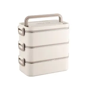 PORTABLE Microwavable Triple Tier Stainless Steel Bento Leakproof Lunch Box with Bag