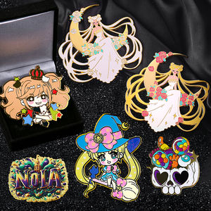 Бесплатный образец: Металлические эмалевые значки на заказ без минимального заказа, мягкие и твердые, с 3D-эффектом, блестками, милые, кавайные, мультяшные, аниме-значки - Product Image 4