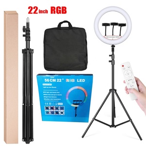 22 pulgadas transmisión en vivo RGB anillo <span class=keywords><strong>de</strong></span> luz fotografía Video <span class=keywords><strong>estudio</strong></span> película Smartphone bonita foto Selfie LED anillo círculo lámpara - Product Image 1