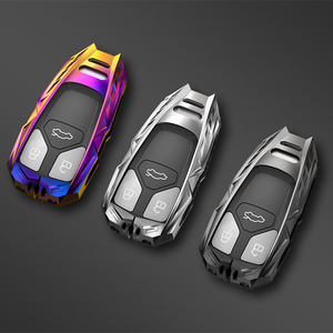 เคสฝาปิดกุญแจรถโลหะพร้อมพวงกุญแจใช้ได้กับ Q7 A4 <span class=keywords><strong>Audi</strong></span> Q5 TT A3 A6 SQ5 R8 S5 Quattro 2017 UP - Product Image 5