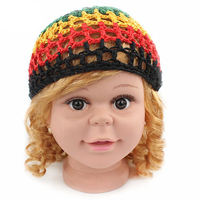 Enfants Rasta Kufi Caps Respirant Maille Crochet Filet À Cheveux pour Sommeil Locs Tresses Protecteur pour Enfants Soins Des