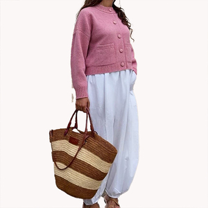 Pull en maille décontracté pour femme, nouvelle collection automne-hiver 2026, col rond, simple boutonnage, tendance, polyvalent, cardigan - Product Image 5