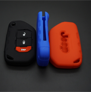 Silicone gummi auto schlüssel fob fall abdeckung haut shell halter für Jeep Wrangler <span class=keywords><strong>JL</strong></span> 2018 2019 <span class=keywords><strong>3</strong></span> taste <span class=keywords><strong>Flip</strong></span> Remote schützen shell - Product Image 2