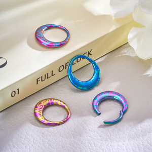 G23 <span class=keywords><strong>titanio</strong></span> 16G segmento Clicker nariz <span class=keywords><strong>Piercing</strong></span> anillo <span class=keywords><strong>anodizado</strong></span> Color pendientes 8mm 10mm cuerpo Pierc oreja anillos joyería - Product Image 5