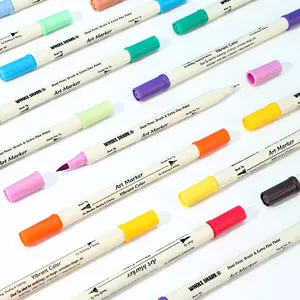 Factory Direct Sales Double Head Signature Water-based Pigment Color Soft Head Marker Hand-painted Design Painting Special Color