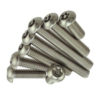 Sekrup Torx Kepala Tombol Baja Tahan Karat 304 Metrik ISO7380 dengan Pin/Sekrup Pengaman M1.4-M10