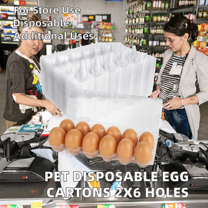 Barquettes et cartons à œufs jetables en plastique PET en gros, 2*6 trous, pour supermarchés, marque Fuxin HEVDEM - FABRIQUÉ EN TURQUIE - Product Image 3