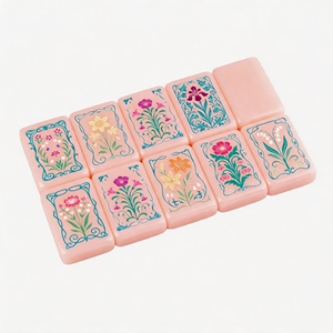 Mahjong américain de luxe moderne 2026, 160 tuiles, simple couche, gravées en jade, durables, écologiques, portables, en acrylique rose, pour fête - Product Image 5