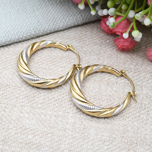 Two Tone Twisted Hoop Ear <b>Cuff</b> for Women Fashion Ear Jewelry Daily Wear - Product Image 5