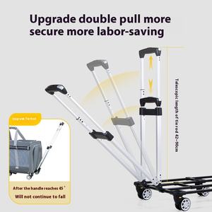 Étui de <span class=keywords><strong>transport</strong></span> pour animaux de compagnie de grande capacité pour chats chiens tige de traction Portable 4 roues détachable universel respirant <span class=keywords><strong>pliable</strong></span> petit - Product Image 3