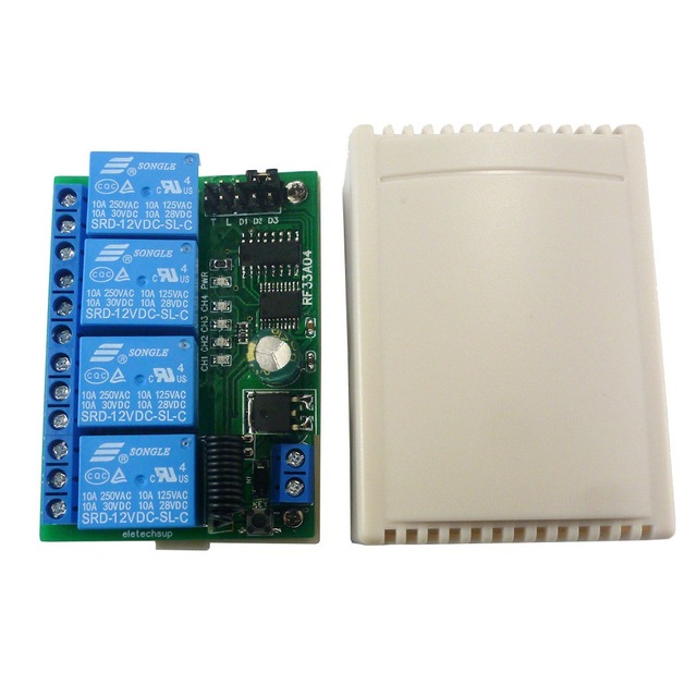 433M 4CH Secure Remote Keyless Entry Controller Rolling Code Keeloq HCS301 Remote Control Keyfob Transmitter DC 12V