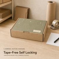 Boîte d'expédition en carton ondulé personnalisée pour l'e-commerce alimentaire, avec impression sur mesure, auto-scellante, en carton B Flute, face kraft, vente en gros, usine OEM