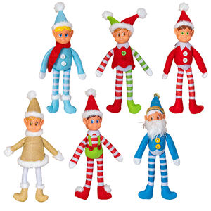 Muñeco de Elfo Navideño con Rostro de Vinilo y Piernas Largas, Adorno de Elfo de Diferentes Estilos, Decoración Navideña para el Hogar, Regalo, Juguete de Peluche de Elfo para Niños - Product Image 1