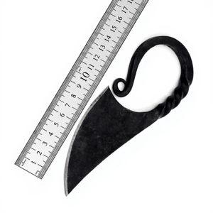 Couteau de poche celtique avec fourreau en cuir couteau à lame fixe vintage forgé à la main couteau de poche scandinave médiéval - Product Image 1