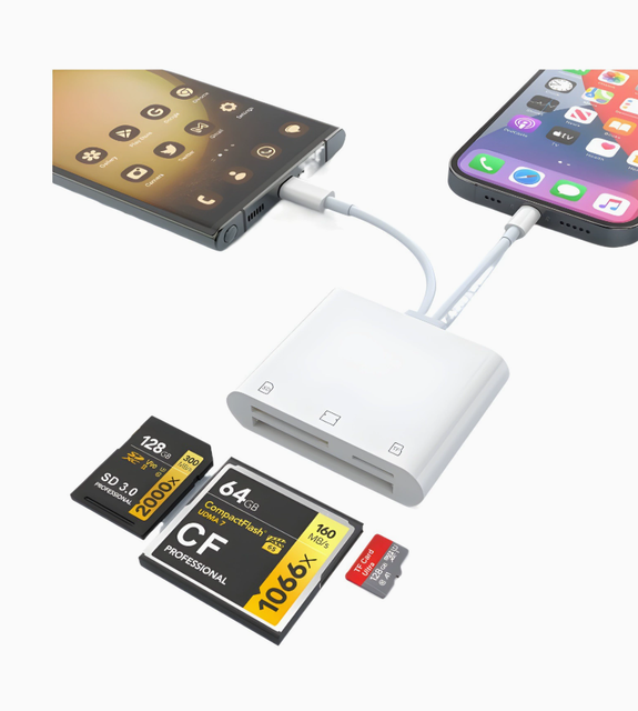 Cross-border Interface to CF/SD/Micro SD/TF 3-in-1 Card Reader for Mobile Phones and Tablets