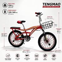 Bicicleta Infantil BMX TENGMAO con Canasta y Asiento Trasero, Llantas Magnéticas Rojas de 16, 18 y 20 Pulgadas, Duradera, en Oferta, Disponible