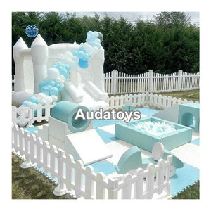 Blau und Weiß Pastell Holz Kleinkind Indoor-Spielgeräte Soft Play Set Kinder Indoor