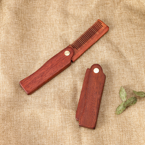 Fabrik preis Tragbarer anti statischer Sandelholz-Klapp kamm Custom Classic Mens <span class=keywords><strong>Pocket</strong></span> Faltbarer Bartkamm für den Heim-oder Salon gebrauch - Product Image 2