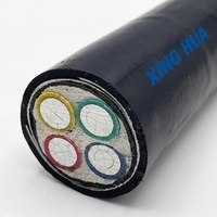 Câble en aluminium blindé PVC 4 conducteurs pour construction industrielle personnalisée, norme nationale VLV22 4*150mm