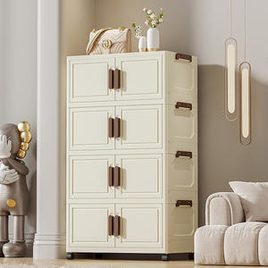 <span class=keywords><strong>Armoire</strong></span> en <span class=keywords><strong>plastique</strong></span> empilable avec portes blanches solides Roues pour chambre à coucher Salon <span class=keywords><strong>Armoire</strong></span> de rangement en <span class=keywords><strong>plastique</strong></span> - Product Image 2