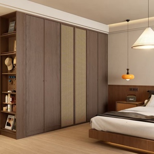 <span class=keywords><strong>Armoire</strong></span>-penderie en placage de bois BALOM, style bois, sur mesure pour toute la <span class=keywords><strong>maison</strong></span>, minimaliste, gain de place, grande capacité, pour chambre à coucher - Product Image 1