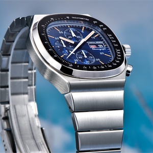 Hruodland Retro Quartz <b>Chronograph</b> Men Watches Sapphire Glass Stainless Steel Fashion Dress Wristwatch F-022 Reloj Hombre - Product Image 4
