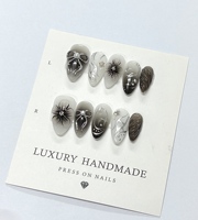 Vente en gros de faux ongles en acrylique peints à la main, forme stiletto, design personnalisé, faits à la main pour salon de manucure