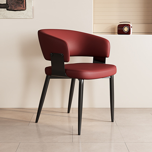 Silla de Comedor de Cuero Moderna Nórdica de Lujo, Silla Tapizada con Patas de Acero al Carbono para el Hogar, Hotel, <span class=keywords><strong>Muebles</strong></span> de Restaurante - Product Image 5