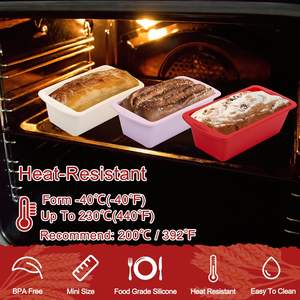 Petits ustensiles de pâtisserie de bricolage antiadhésifs Moules à gâteaux rectangulaires en silicone pour pain de gâteaux - Product Image 4