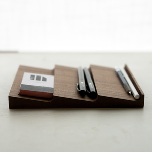 Bandeja de valet de nogal, organizador de escritorio mínimo con portalápices, organizador de escritorio de madera para escritorio de oficina, soportes y estantes de almacenamiento - Product Image 6