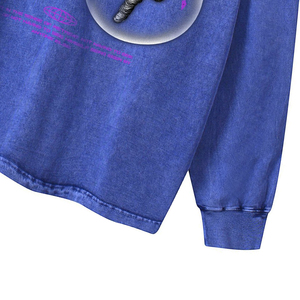 <span class=keywords><strong>MC</strong></span> BUILD Impression DTG personnalisée T-shirt surdimensionné à manches longues Sweat-shirt 400Gsm T-shirt graphique surdimensionné pour unisexe - Product Image 5
