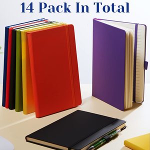 Carnet à sangle en PU, formats A5/A6, 7 couleurs vives, 80 pages épaissies, sans transfert d'encre pour stylo-plume – Exclusivité transfrontalière - Product Image 3