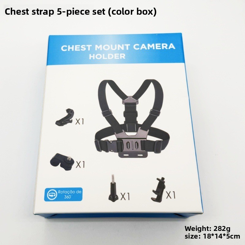 Black-(5-piece chest strap set(boxed))