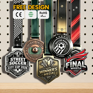 Medaglie in Metallo Personalizzate per Competizioni Sportive <span class=keywords><strong>di</strong></span> Calcio, Premi per Finisher <span class=keywords><strong>di</strong></span> Tornei <span class=keywords><strong>di</strong></span> Calcio - Product Image 2