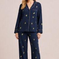 Ensemble de pyjamas thermiques en coton respirant et écologique à manches longues pour femmes, vêtements en gros, vêtements de nuit pour femmes grandes tailles