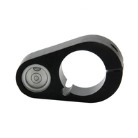 REALMAX Niveau à bulle en métal pour poteau central, avec flacon de 25/32/36 mm et support, compatible avec poteaux GPS de 25 mm de diamètre, pour la topographie