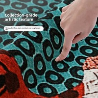 Alfombra de Poliamida (Nylon) de Alta Calidad con Logotipo Personalizado Impreso, Diseño Geométrico Abstracto Cuadrado y Grueso, Impermeable