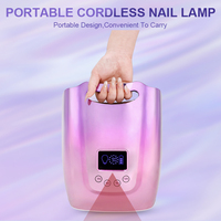 Lampe à ongles UV LED sans fil professionnelle 96W, sécheuse à ongles rechargeable avec 45 perles LED et écran LCD pour un séchage rapide du vernis gel