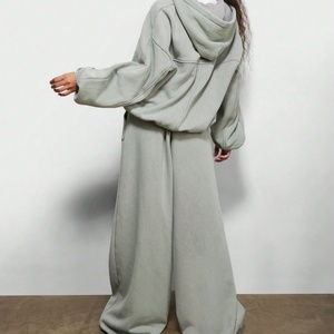 Conjunto de Sudadera con Capucha y Pantalones Deportivos Casuales para Mujer, Diseño OEM, Cierre Doble, Talla Grande, Transpirable, Dos Piezas - Product Image 4