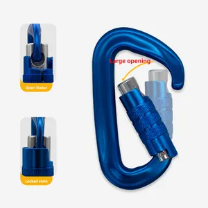 JS 12KN Mini Carabiner Clip Custom Auto Locking Aluminum Alloy With Tag For Dog Collar/outdoor Aluminium Carabiner Snap Hook 27g