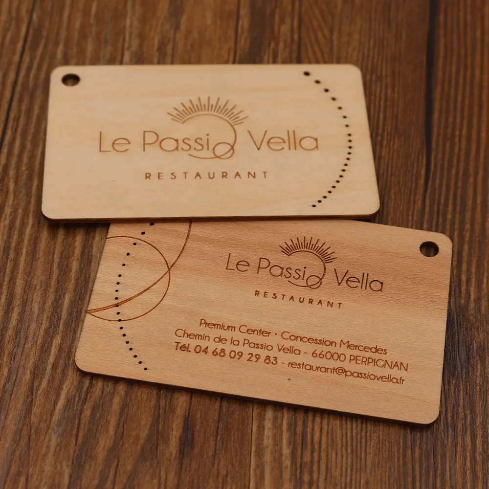 Wholesale bamboo or wood carving business cards printed on wood