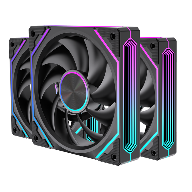 Lovingcool 120mm ARGB High Static Pressure PWM PC Cooling Fan 5V Addressable RGB LED Sync for Radiator CPU Cooler Computer Case