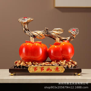 Adorno de caqui todo va bien, decoración creativa de entrada para sala de estar, regalos de inauguración de boda, nuevo chino - Product Image 1