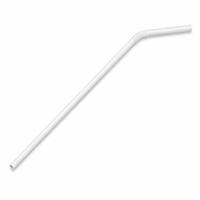 Paille à boire flexible en PP blanc 259 mm x 5,8 mm, jetable, pliable, type soufflet, paille géante pour boissons, qualité alimentaire